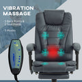 Vinsetto 7 Point Vibrating Massage Office Chair With Reclining Back, Blue Blue Pu