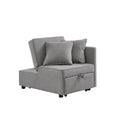 Chair Bed 4 In 1 Convertible Recliner Couch Sleeper Sofa Bed W Sturdy Wood Frame For Living Room, Bedroom, Small Space Polyester Upholstery Grey Grey Foam Polyester 1 Seat