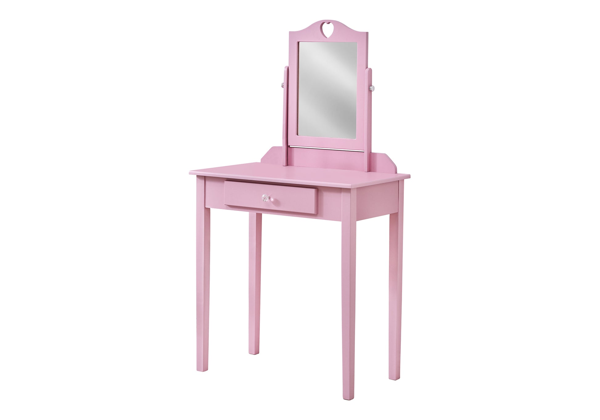 Vanity, Desk, Makeup Table, Organizer, Dressing Table, Bedroom, Pink Wood, Pink Laminate, Contemporary, Modern Pink Mdf