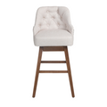 Coolmore Bar Stools Set Of 2 Counter Height Chairs With Footrest For Kitchen, Dining Room And 360 Degree Solid Wood Legs Swivel Bar Stools Set Of 2 Beige Linen Beige Foam Linen
