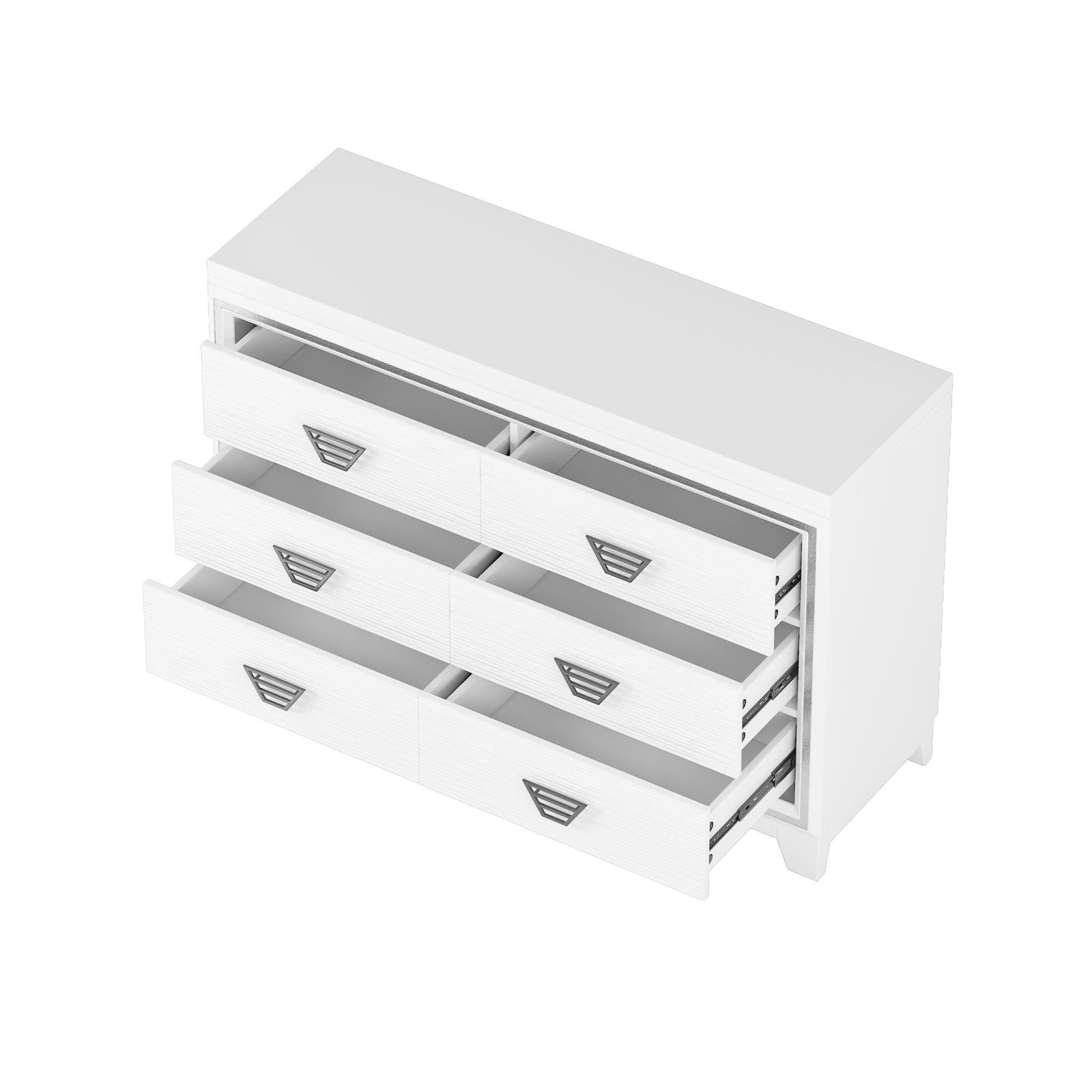 3 Pieces Bedroom Sets Queen Size Upholstered Bed With Led Lights, Nightstands And Dresser With Metal Handles And Sparkling Shiny Decoration, White Expected Arrival Time:8.5 Queen White 3 Piece Set Mdf Metal