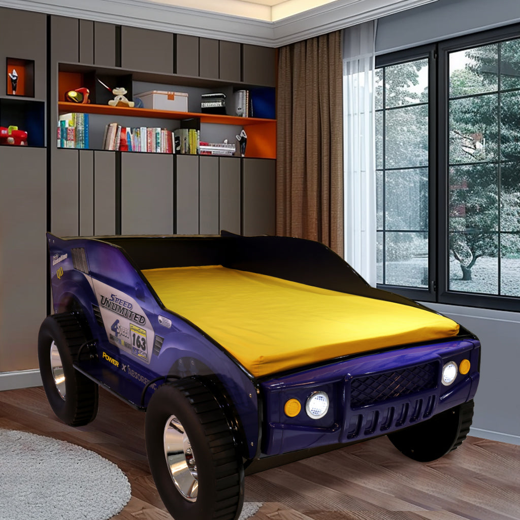 Unlimited Speed Jeep Bed Twin Blue Mdf