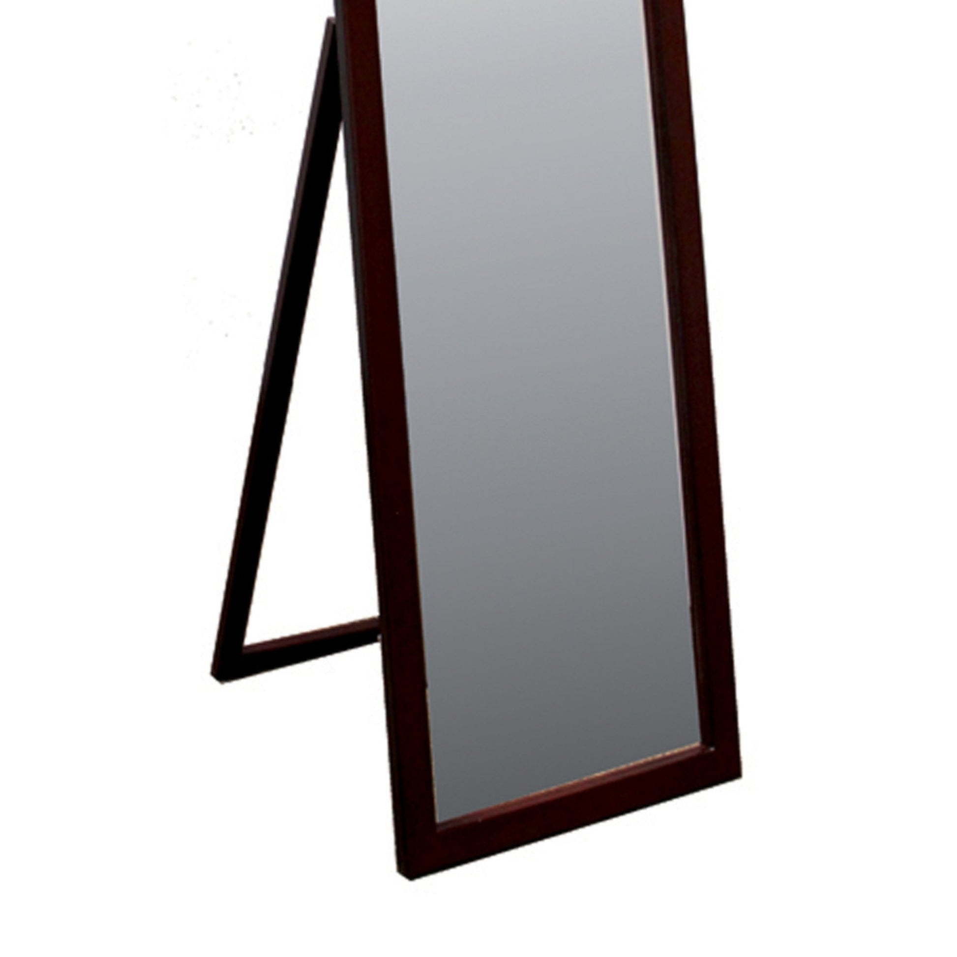 55" Tall Standing Floor Mirror, Walnut Finish, Rectangular Finish Multicolor Wood