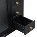 30 Inch Bathroom Vanity With A Soft Close Glass Door, Adjustable Shelves, And Three Drawers Black Bathroom Solid Wood Mdf Glass