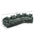 Modular Sectional Sofa, U Shaped Couch With Sofa For Five & Pillows, Modern Minimalist Chenille Fabric Large Comfy Cloud Sofas, Living Room Furniture Sets Emerald Chenille 5 Seat