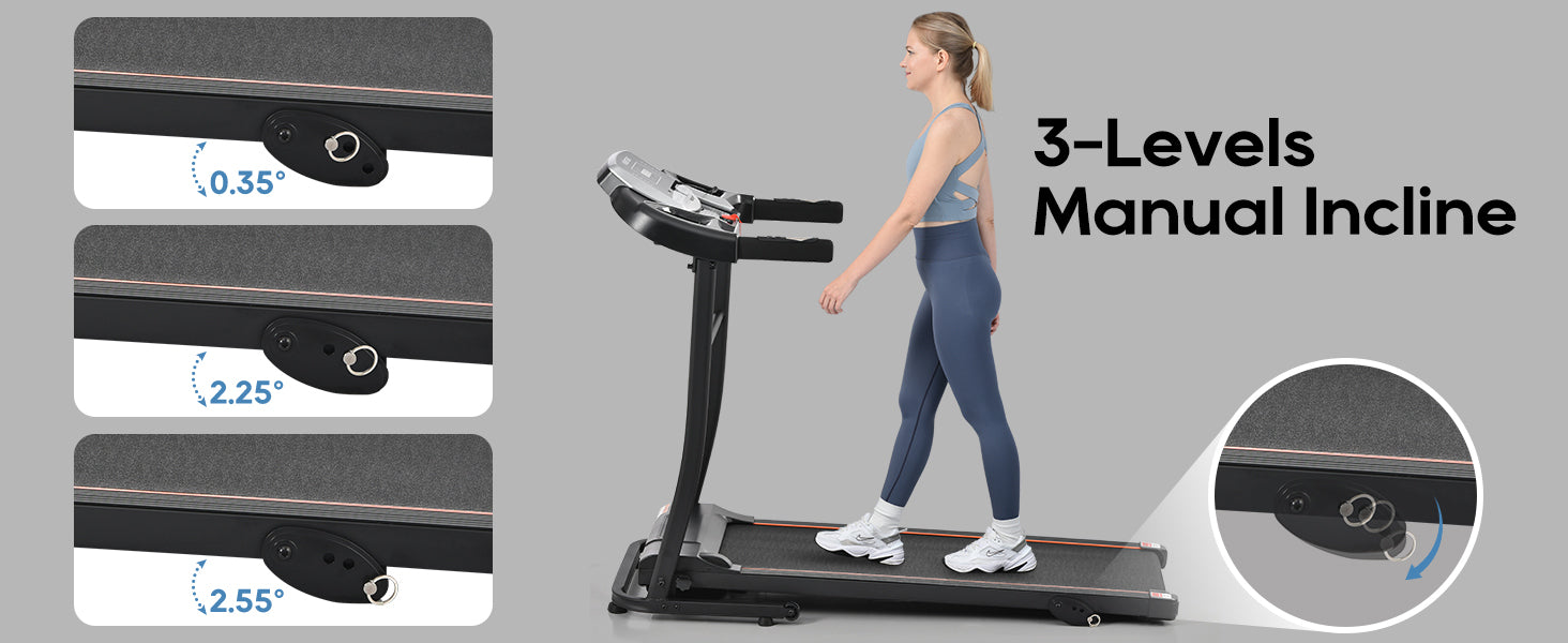 Home Folding Treadmill With Pulse Sensor, 2.5 Hp Quiet Brushless Motor7.5 Mph, 300Lbs Weight Capacity Walking Jogging Machine With 3 Level Incline 12 Preset Programs For Home Gym Indoor Fitness Black And Silver Handheld Foldable Gym Metal