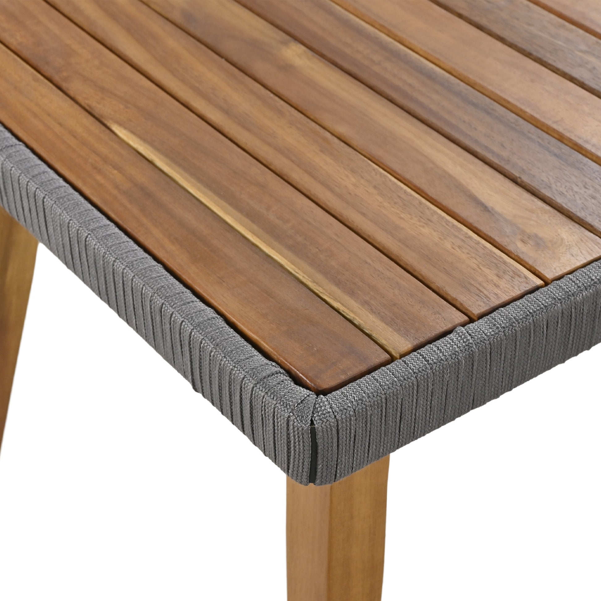 K&K 6 Piece Rope Patio Furniture Set, Outdoor Furniture With Acacia Wood Cool Bar Table With Ice Bucketdeep Seat Patio Conversation Set With Two Stools For Backyard Porch Balcony Grey Yes Complete Patio Set Grey Weather Resistant Frame Fade Resistant