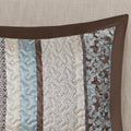 5 Piece Jacquard Quilt Set With Throw Pillows Blue Full Queen Full Blue Cotton