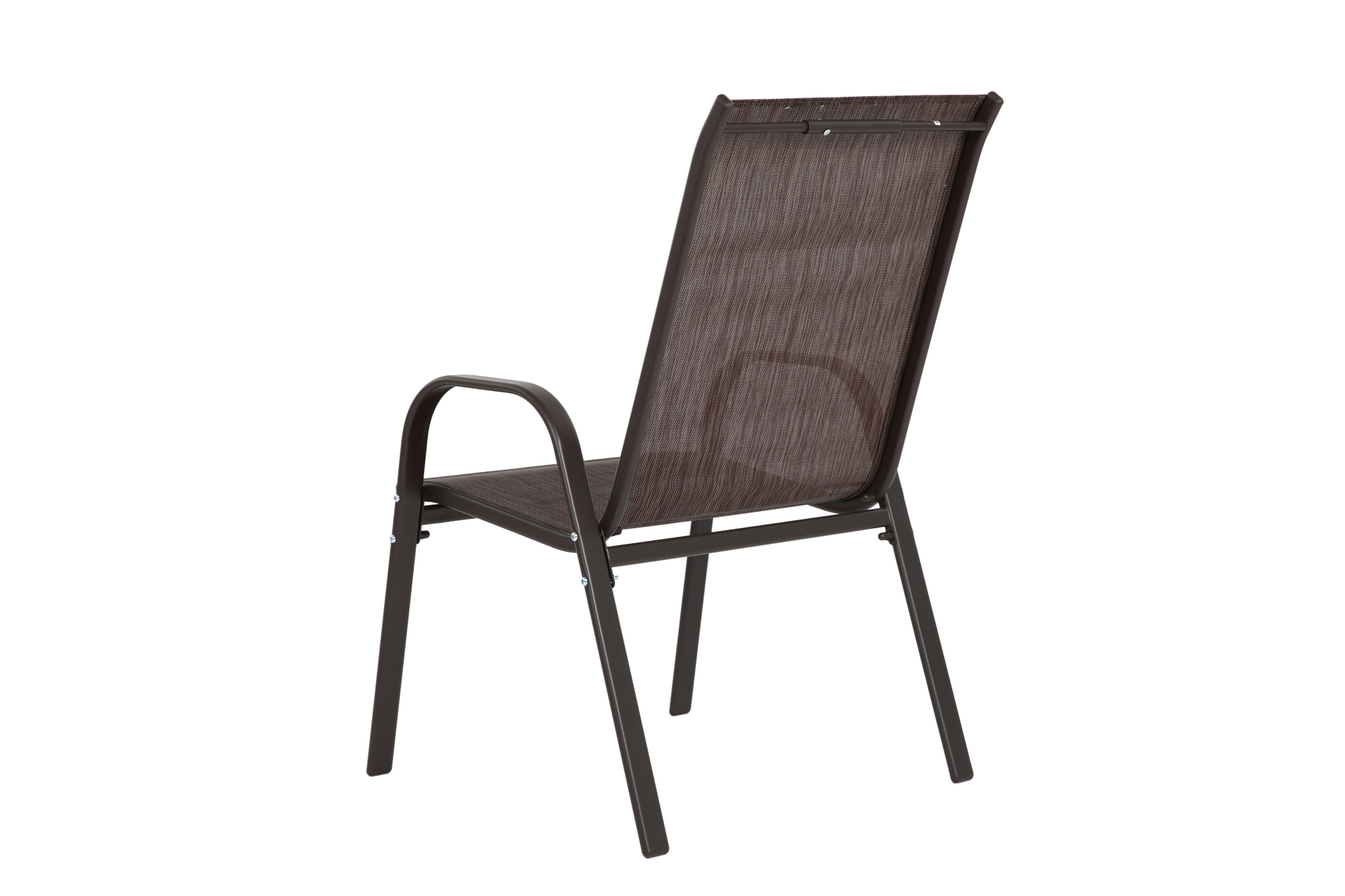 2 Piece Patio Chairs, Outdoor Camping Chairs Withtextilene Fabric, Set Of 2 Garden Chairs With Armrest High Backrest For Garden Patio Pool Beach Yard Space Saving Brown Brown Steel