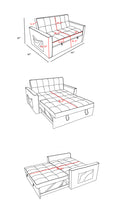 Stylish Grey Pull Out Sofa Bed With Woven Polyester Fabric & Solid Wood Frame Gray Polyester 2 Seat