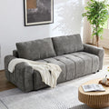 94.49''Sleeper Sofa, Sofa Bed 2 In 1 Pull Out Couch Bed With Storage Chaise For Living Room, Sofa Sleeper With Pull Out Bed, Dark Grey Couch Dark Grey Fabric 3 Seat