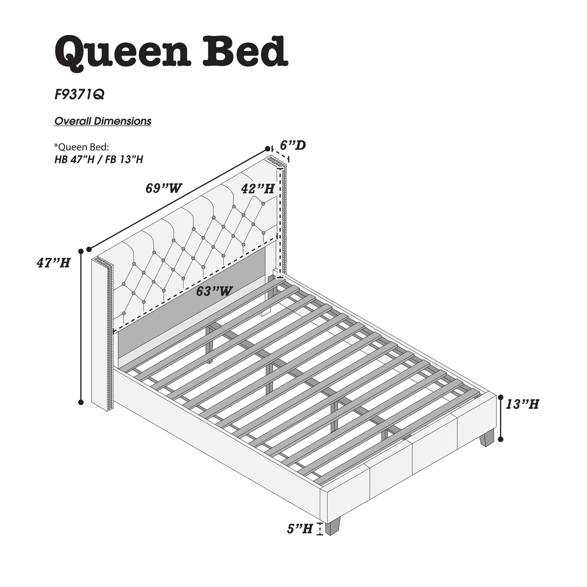 Queen Bed In Blue Gray Queen Gray Fabric