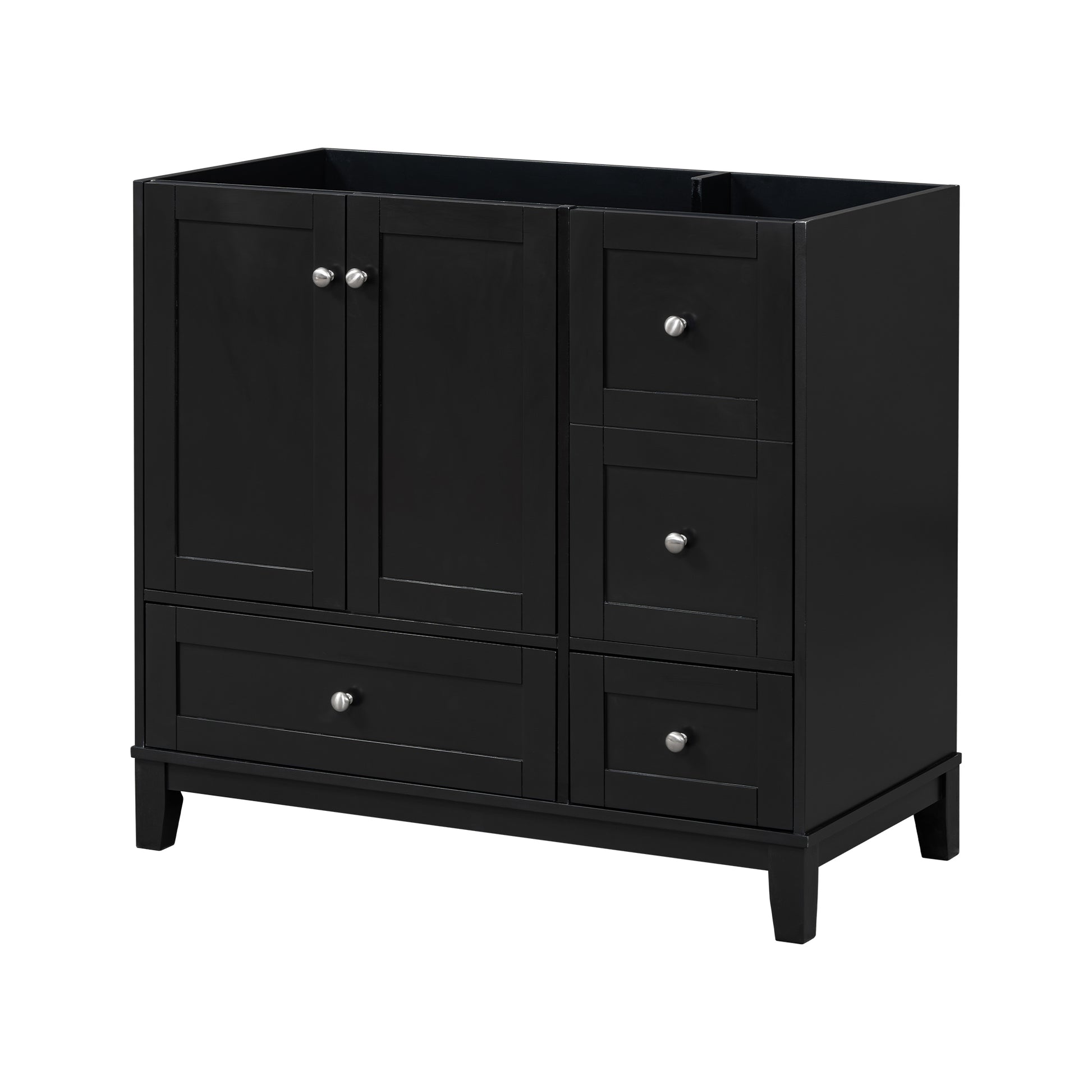 Cabinet Only 36" Bathroom Vanity Black Sink Not Included Black Bathroom Solid Wood Mdf