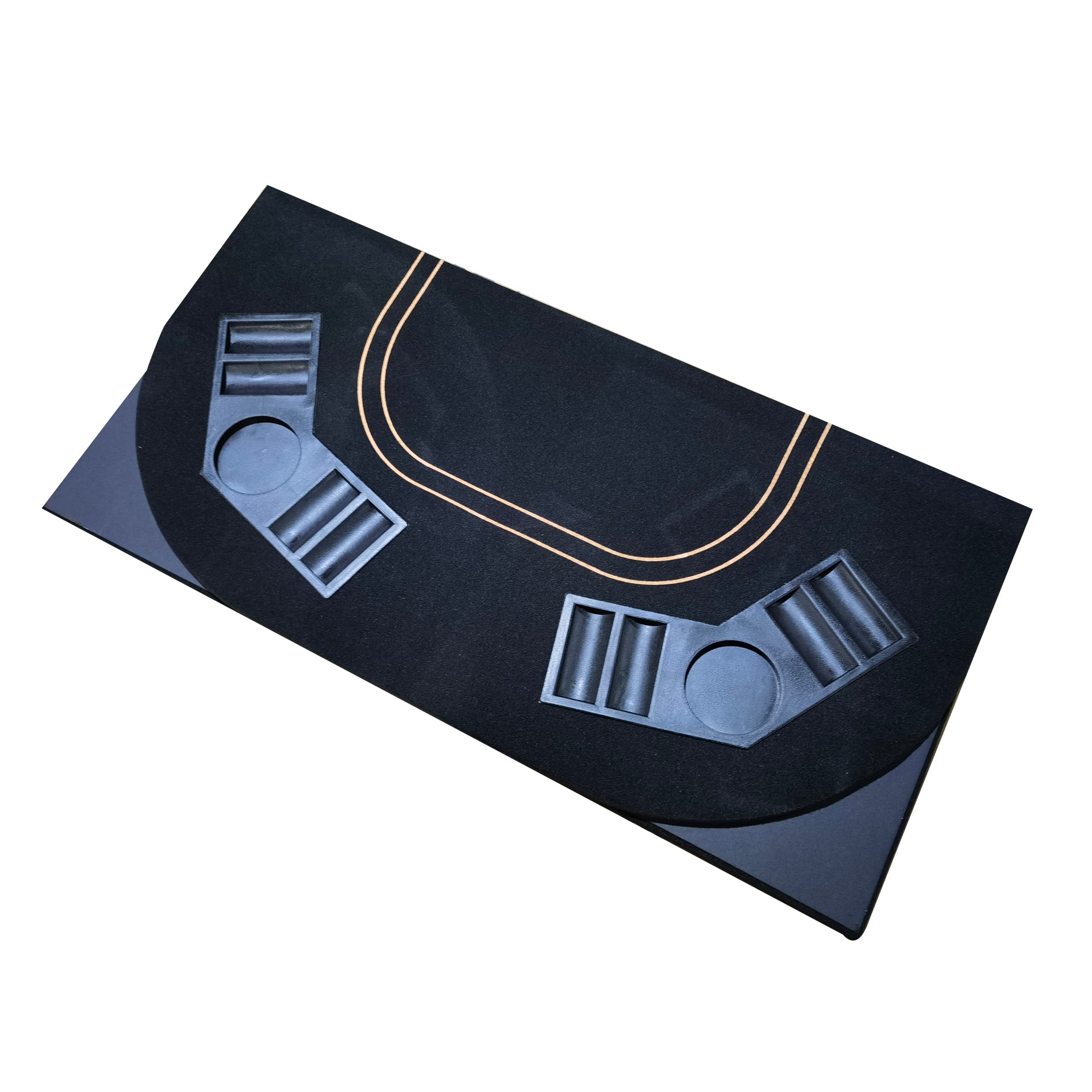 63" Folding Poker Tabletop For Table Games Blackjack Black Felt With Carrying Bag Black Primary Living Space Modern Mdf