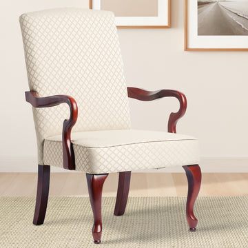 Delaney Beige Gooseneck Arm Chair Beige Foam Wood Fabric