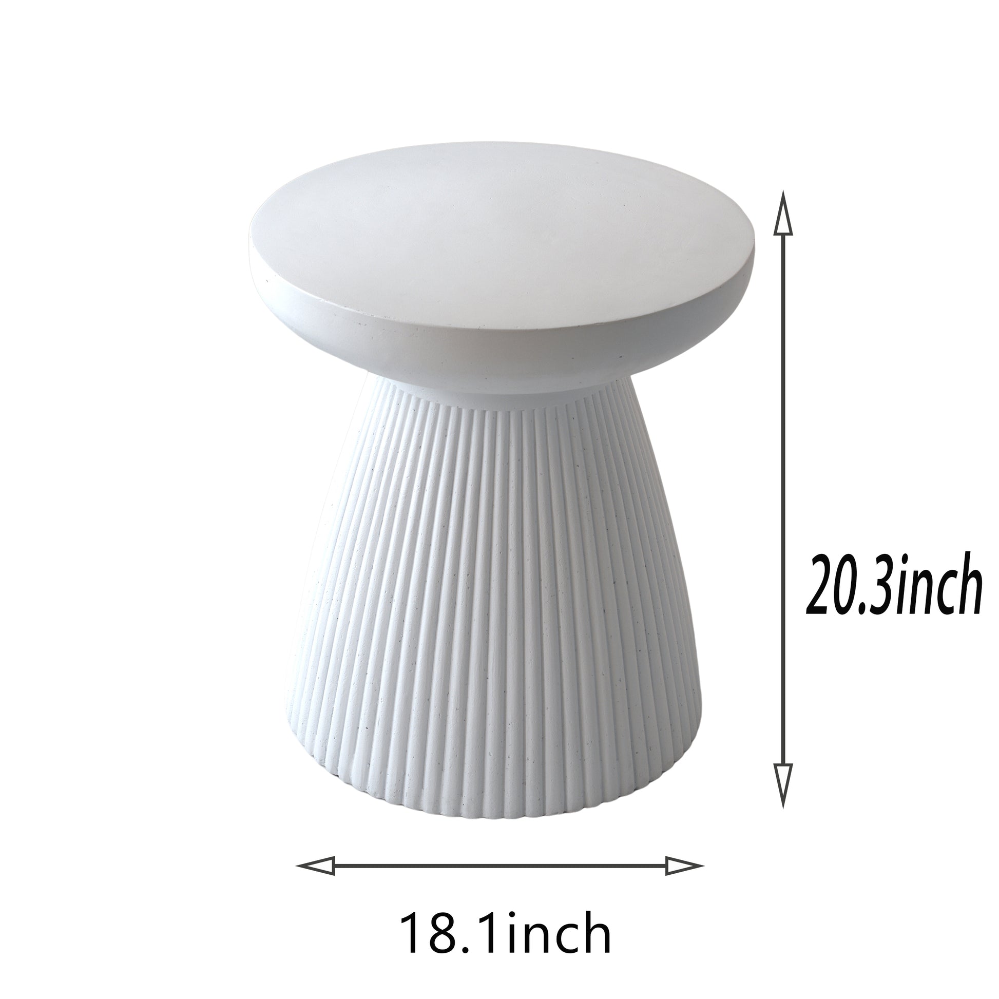 Decorative Garden End Table, 18.1" H Modern Heavy Duty Patio Sturdy Faux Terrazzo Accent Table Side Table Plant Table For Indoor Outdoor Beige Magnesium Oxide