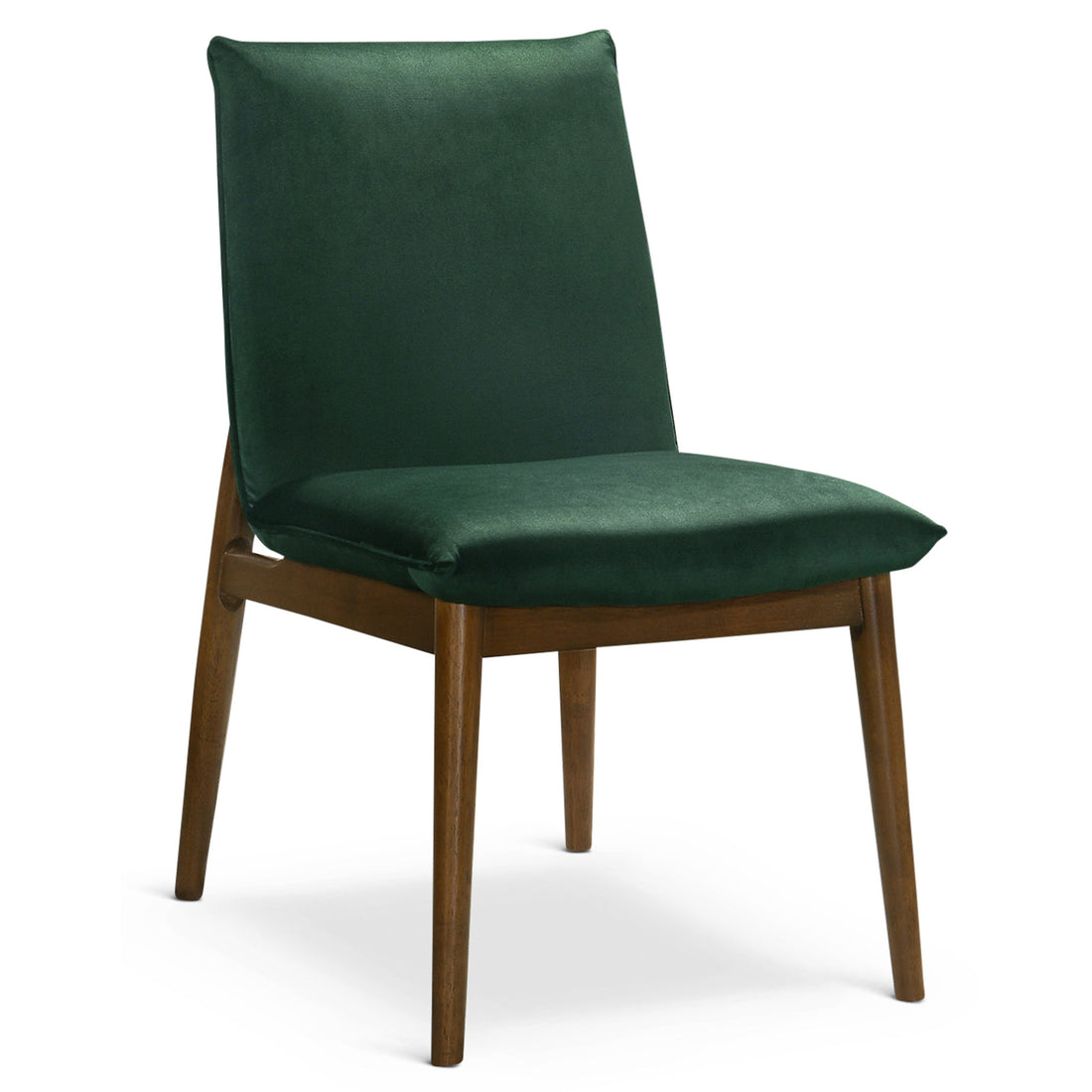 Monza Dark Green Velvet Dining Chair Set Of 2 Solid Dark Green,Green Brown Foam Wipe Clean Dining Chairs Foam Solid Wood,Velvet