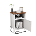 Night Stand Farmhouse Nightstand 18 Inch With Charging Station Usb Type C Port, Modern Couch End Table Side Table With Storage Shelf Magnetic Door Bedside Table For Bedroom Home Antique White Antique White Bedroom Rectangle Farmhouse,Modern Charging