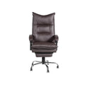 Contemporary Office Chair Upholstered 1Pc Comfort Adjustable Chair Relax Office Chair Work Brownpadded Armrests Brown Office Contemporary,Modern Office Chairs Tufted Back Adjustable Height Faux Leather,Metal