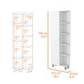 Los Angeles Linen Cabinet, Five Shelves, One Cabinet, Divisions White 1 5 18 To 23 In 60 In & Above Bathroom Freestanding Contemporary 5 10 Inches Melamine Engineered Wood
