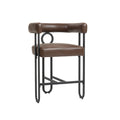 Coolmore Bar Stools Set Of 2, Modern Bar Stool With Back, Black Metal Frames, Upholstered Bar Stools For Kitchen Island, Pub, Club Dark Brown Pu Dark Brown Foam Pu Leather