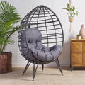 Santino Teardrop Chair Gray Pe Rattan Iron Waterproof Fabric