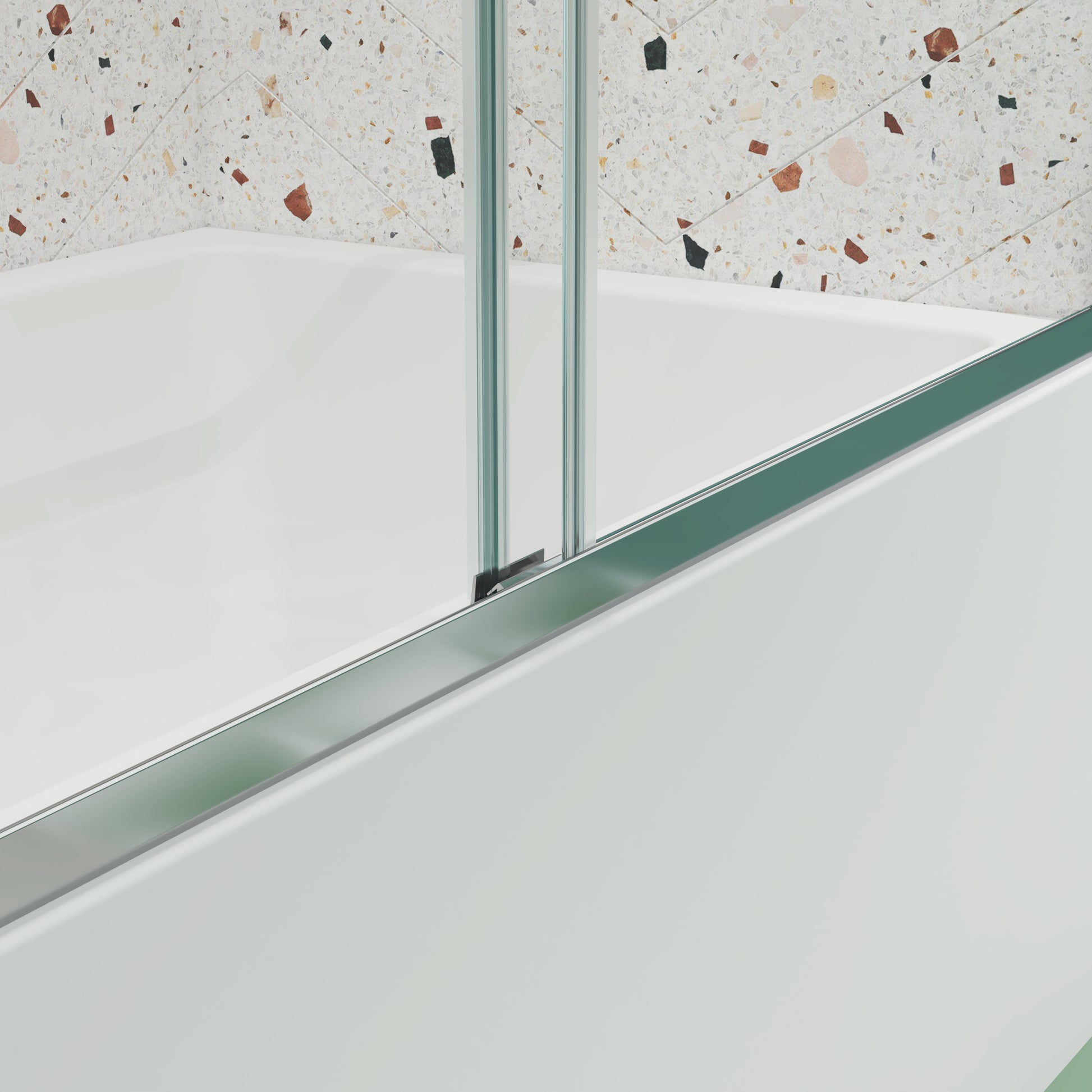 Bathtub Bypass Shower Door, Sliding Door, With 1 4" Tempered Glass And Chrome Finish 6058 Chrome Bathroom Aluminium Alloy