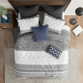 3 Piece Cotton Duvet Cover Set With Chenille Tufting King Multicolor Cotton