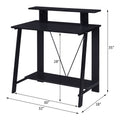 Nypho Black Finish Writing Desk Black Synthetic Wood
