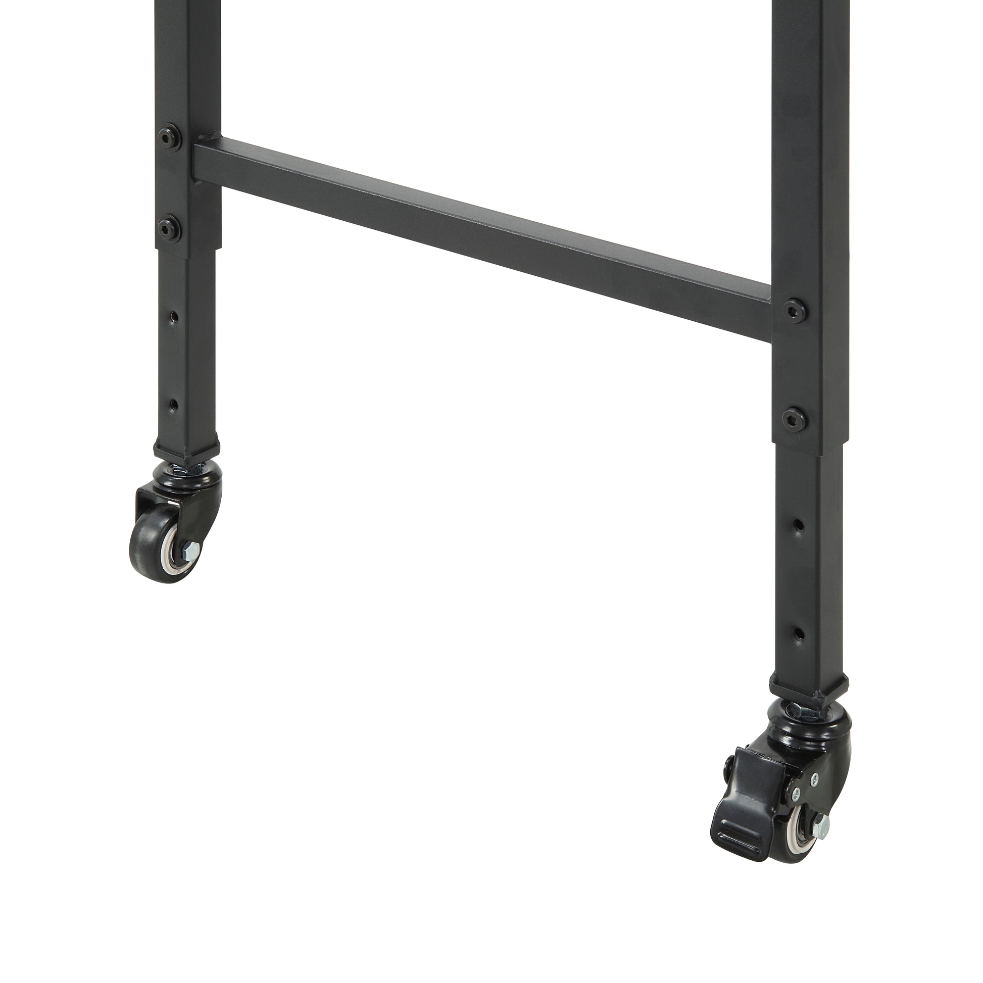 Rustic Brown Wood Finish Multipurpose Over The Bed Desk With Adjustable Height, Metal Legs With Casters, Overbed Table 1Pc, Laptop Table For Bed, Breakfast Table Rustic Brown Rectangular Engineered