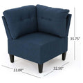 Mirod 5 Piece Upholstered Sectional Sofa Blue Fabric 4 Seat