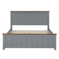 Full Size Wood Platform Bed Wooden Slat Support, Vintage Simple Bed Frame With Rectangular Headboard And Footboard, Grey Box Spring Not Required Full Grey Wood