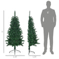 Homcom 5Ft Half Artificial Christmas Tree Holiday D Cor With 229 Branches, Auto Open, Steel Base, Green Green Plastic