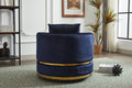 Swivel Chair, 360 Swivel Accent Chair, Barrel Chair For Living Room Bedroom Blue Velvet