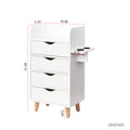 4 Layer Salon Storage Cabinet,Beauty Barber Salon Styling Station Organizer Equipment,Hair Stylist Station Set With 2 Hair Dryer Holders,4 Drawers And Raised Table Legs White Mdf