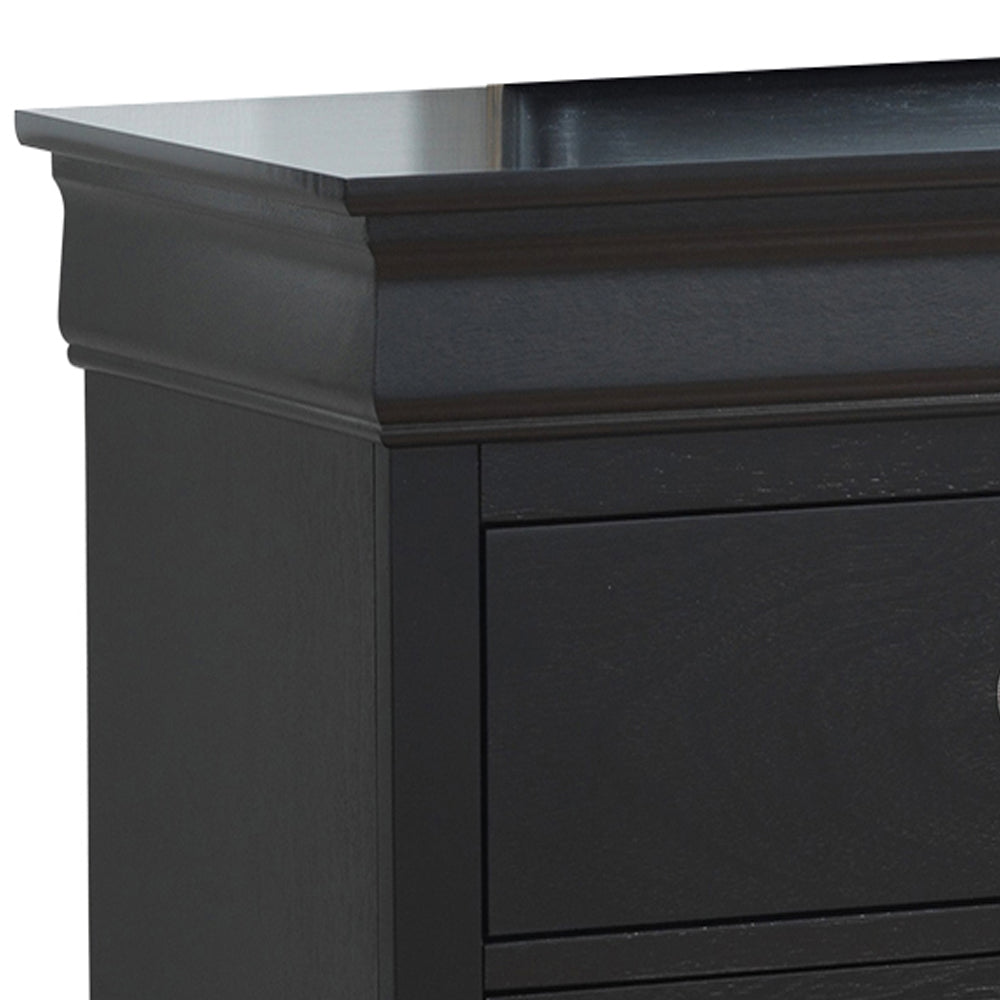 Louisphillipe G02150 D Dresserblack Black 5 Drawers & Above Partice Board Mdf Pine Wood