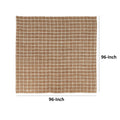 Obi 8 X 8 Square Handwoven Area Rug, Ivory Checkered Patterns, Brown Jute Brown Jute