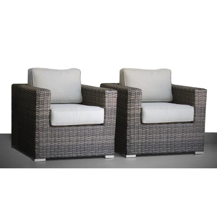 Comfortable Patio Chair With Cushions Fully Assembled Grey,Grey Mix Wicker