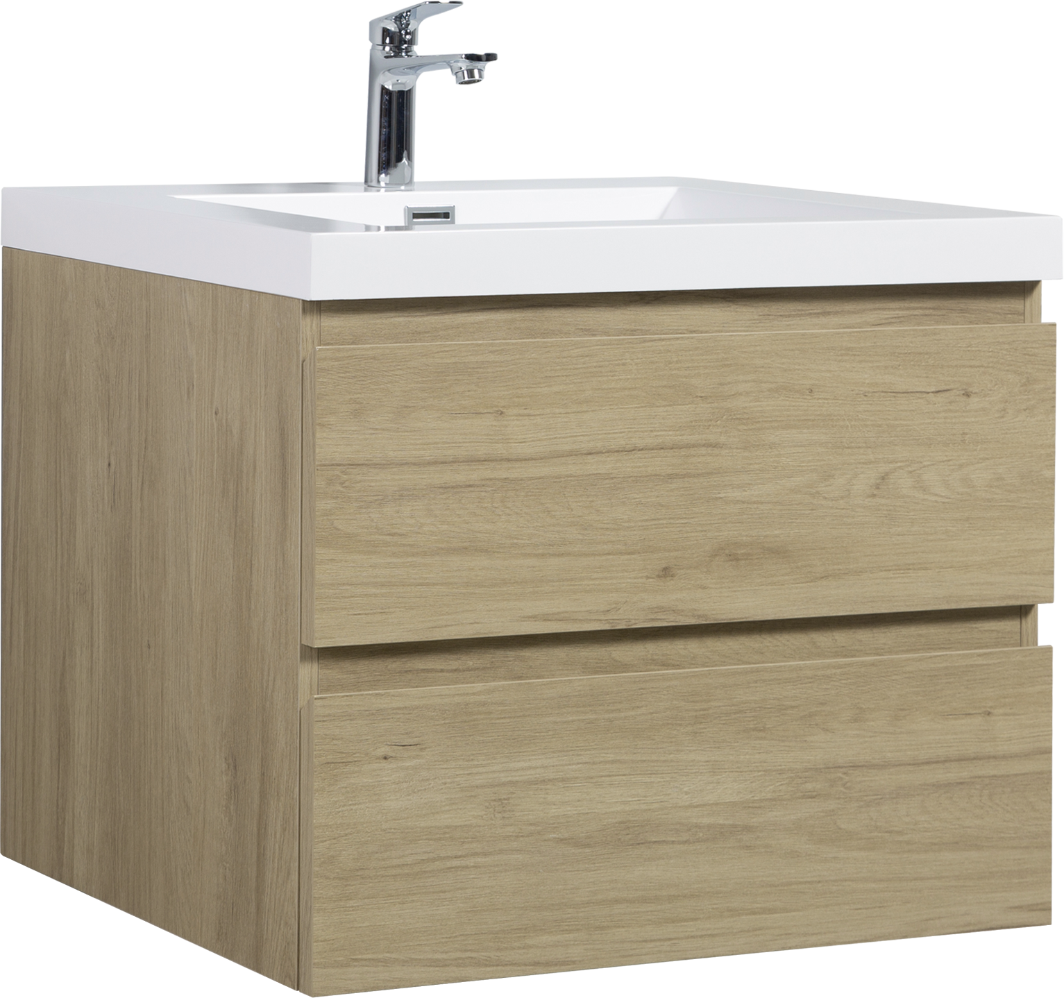 30" Floating Bathroom Vanity With Sink, Modern Wall Mounted Bathroom Storage Vanity Cabinet With Resin Top Basin And Soft Close Drawers, Natural Oak 24V11 30No 2 Oak Bathroom Wall Mounted Melamine