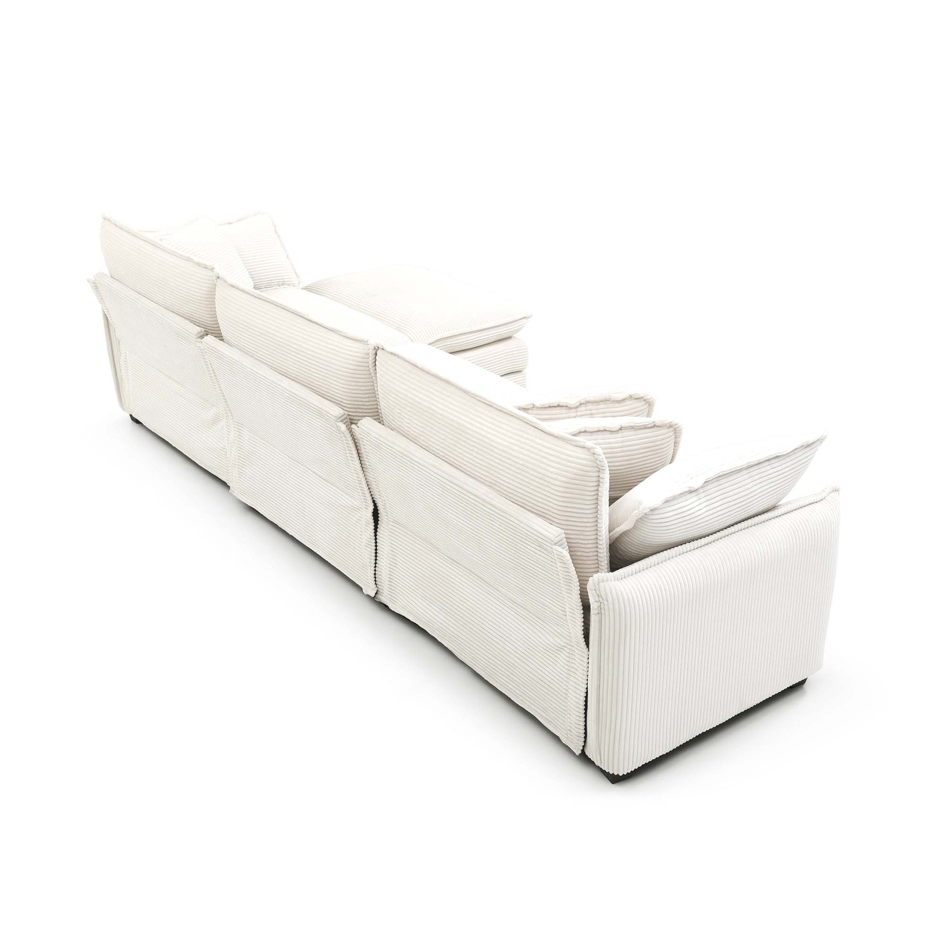 Modern Living Room Sofa 3 Pieces Set, Two 2 Seater Sofas And One 3 Seater Sofas, Upholstery Large Deep Seat Sofa With Sofat Cushion And Pillowss, Beige Corduroy Beige Corduroy 7 Seat