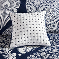 7 Piece Cotton Printed Comforter Set Indigo Cal King California King Indigo Polyester