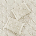 7 Piece Tufted Comforter Set Ivory Full Full Ivory Polyester