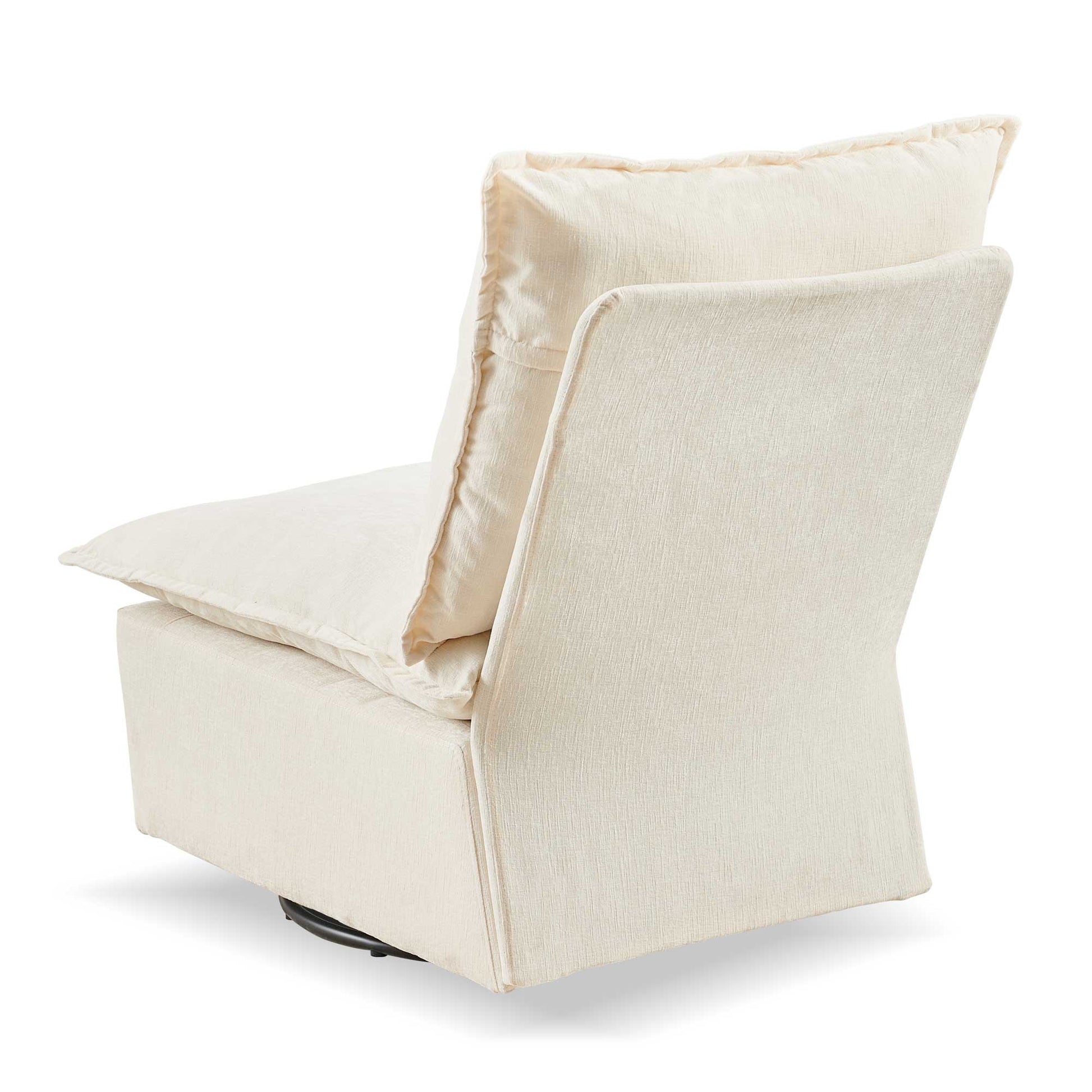 Detachable Off White Chenille Single 360 Swivel Rocking Rocker,360 Swivel Sofa Chair & Single Sofa Lounge, Comfortable Seating For Living Room & Bedroom,Off White Sofa 1Pc Off White Primary Living Space Modern Foam Chenille