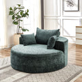 55''L Chenille Sponge Single Sofa,No Assembly Required,Fluffy Modern Sleeper Chair For Living Room, Bedroom, Lounge And Projection Room Not A Swivel Chair. Green Foam Chenille 1 Seat