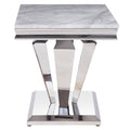 Light Grey And Silver End Table Light Grey Gray Contemporary,Traditional Square Artificial Marble