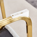 Table And Chair Set, Rock Plate Table Top, Gold Metal Table Legs, Stable And Beautiful, Suitable For Most Home Styles. Modern Simple Dining Table, Comfortable Seating. Gold Black Seats 4 Sintered Stone