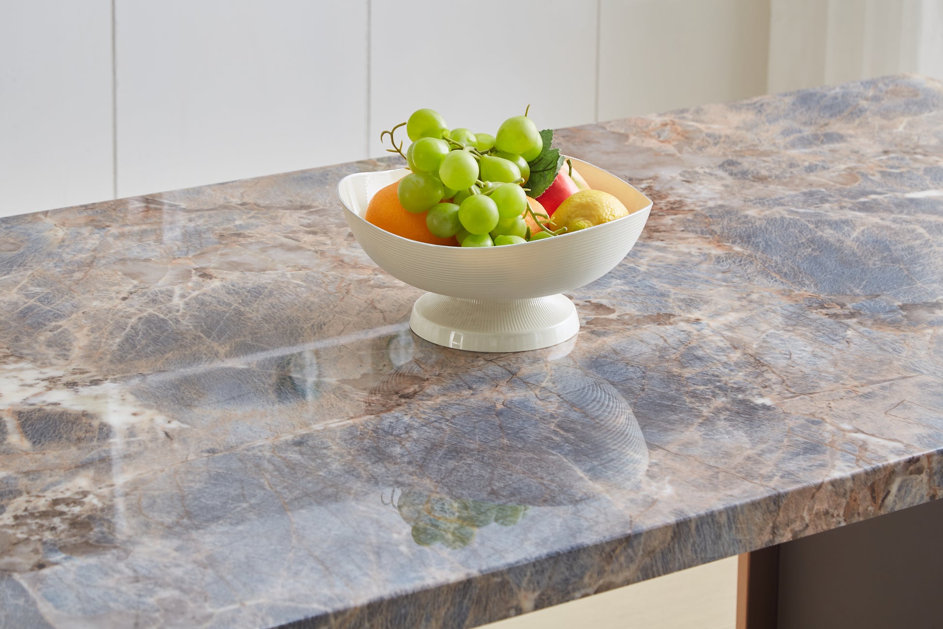 Faux Marble Mdf Dinning Table For 6 Or 8,Rectangular 70.8"L*35.4"W*29.8"H, Luxurious Rocky Stone Effect Top Stainless Steel Legs Modern, Durable, Easy To Assemble For Kitchen Living Room Meeting Brown Brown Grey Seats 6 Gray Ergonomic Desk And Hutch