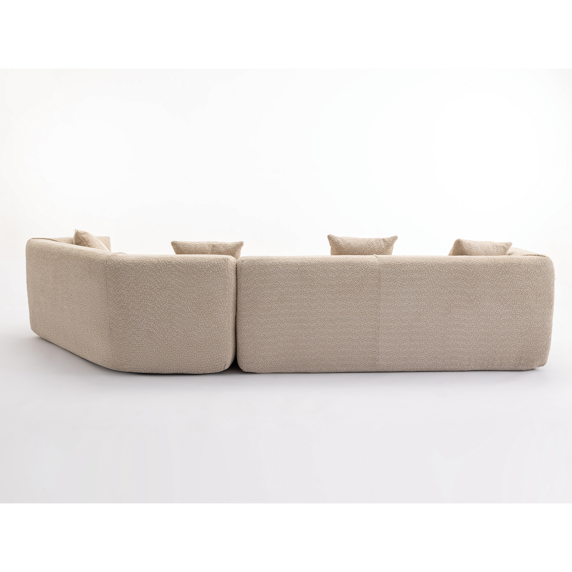 And Upgraded Extended Edition Modular Sofamodern Minimalist Style Sofa, Upholsteredfree Combination, Round Fiber Fabric, Anti Wrinkle Fabric,Dimension Extension,Brown Light Brown Polyester Primary