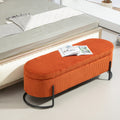 Coolmore Storage Ottoman,Bedroom End Bench,Upholstered Fabric Storage Ottoman With Safety Hinge, Entryway Padded Footstool, Ottoman Bench For Living Room & Bedroom Orange Orange Foam Velvet