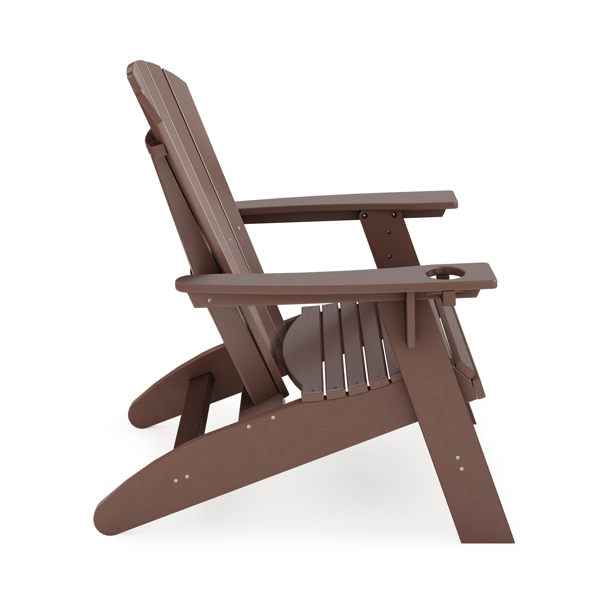 Brown Adirondack Chair Sturdy Hdpe Poly Lumber For Poolside, Patio, And Garden Relaxation No Adirondack Brown Weather Resistant Frame Garden & Outdoor American Traditional Hdpe Hdpe